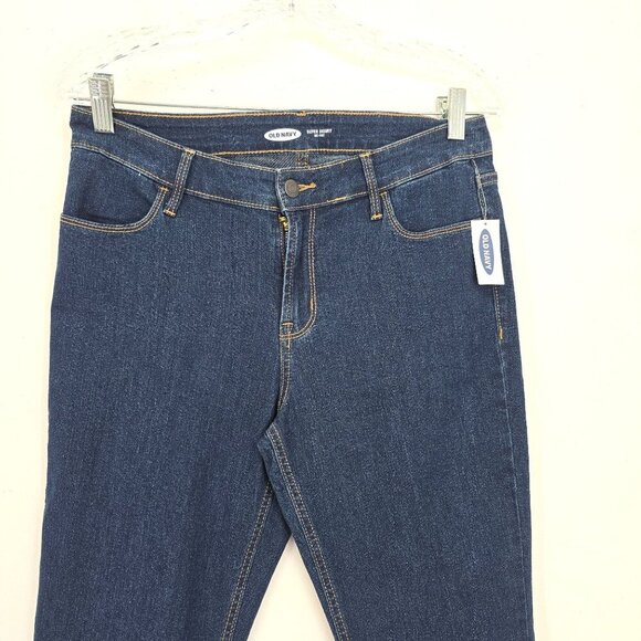 NWT Old Navy Mid Rise Super Skiny Dark Wash Denim Jeans - Picture 3 of 6